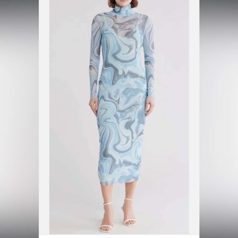 AFRM Swirl Pattern Long Sleeve Dress
